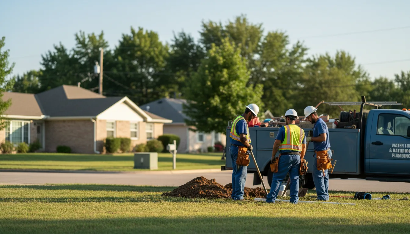 Residential water line and bathroom plumbing service in Shawnee, WY